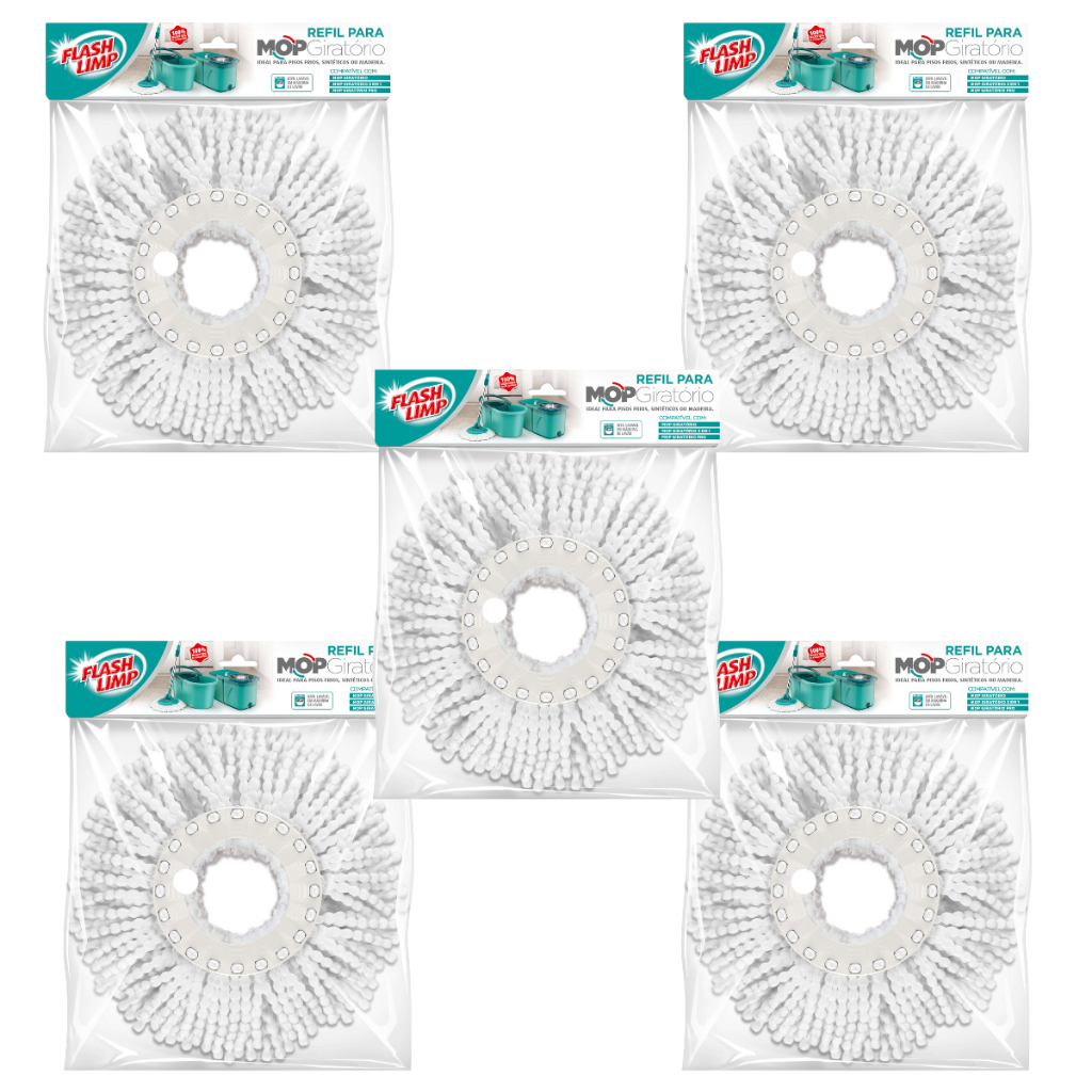 Refil Mop Giratorio Pro 3 Em 1 Esfregao Flash Limp Rmop8210