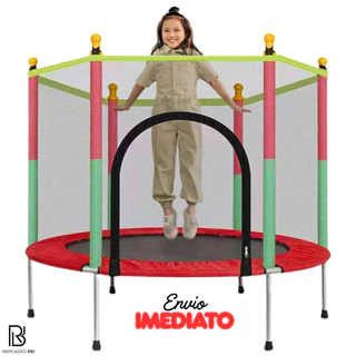 Cama Elástica Infantil Pula Pula Trampolim 1,40m Playground Brinquedo Área Kids com Rede de Proteção