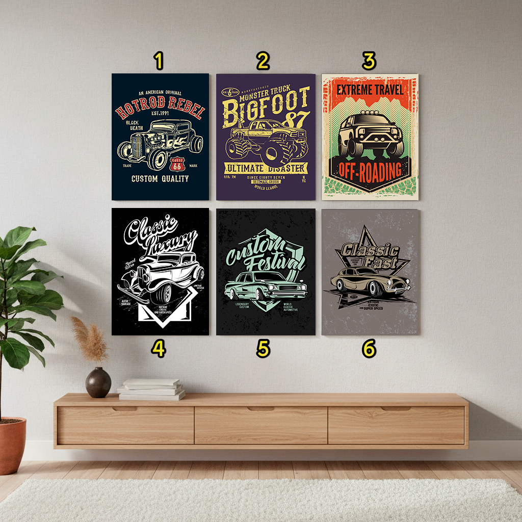 Quadro Decorativo MDF Artes Veículos - Decoração Sala Quarto Escritório