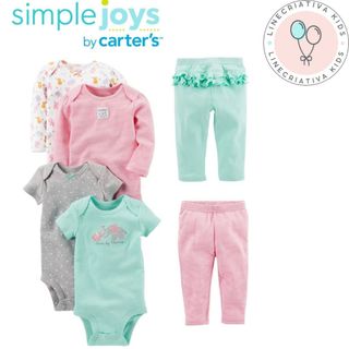 Conjunto/Kit 6 peças - Bichos - Menina Bebê - Carter's 24 meses em Oferta na Shopee