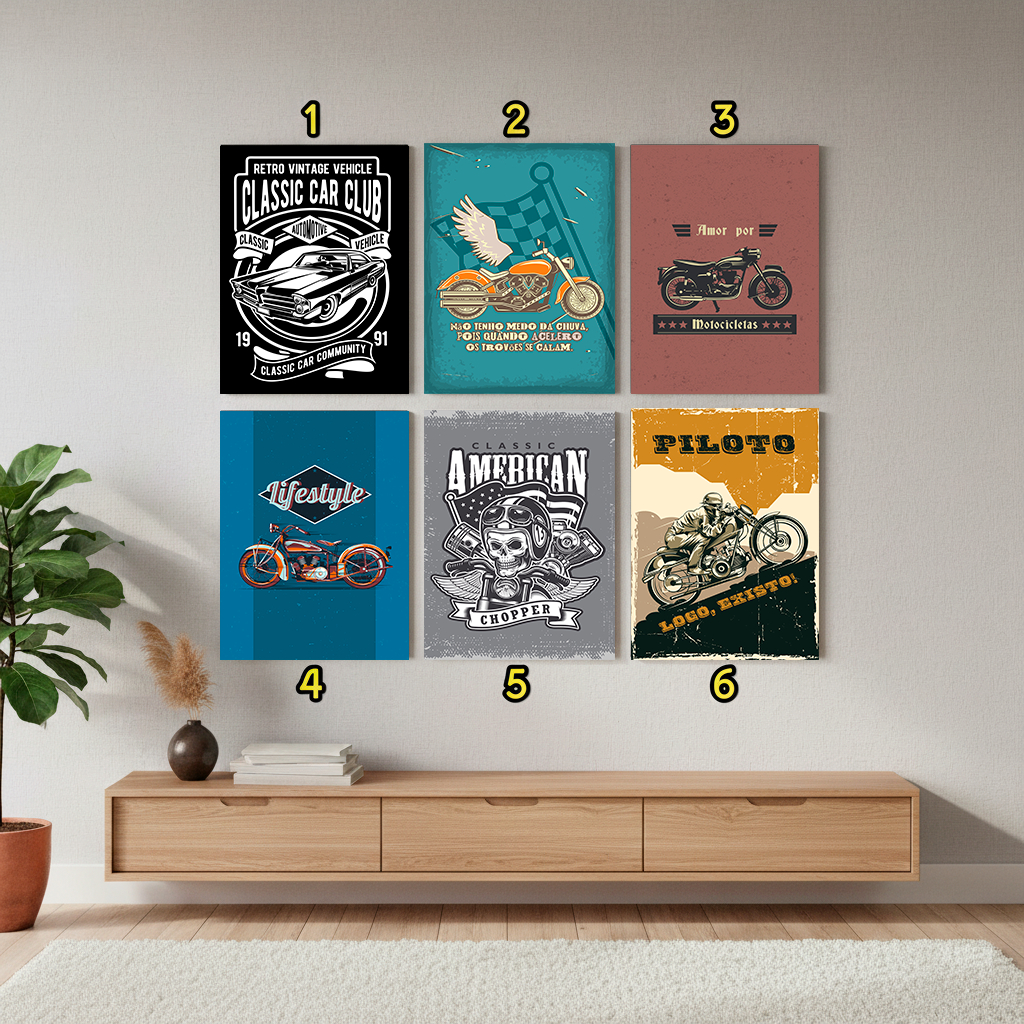 Quadro Decorativo MDF Artes Veículos - Sala Quarto Escritório Parede