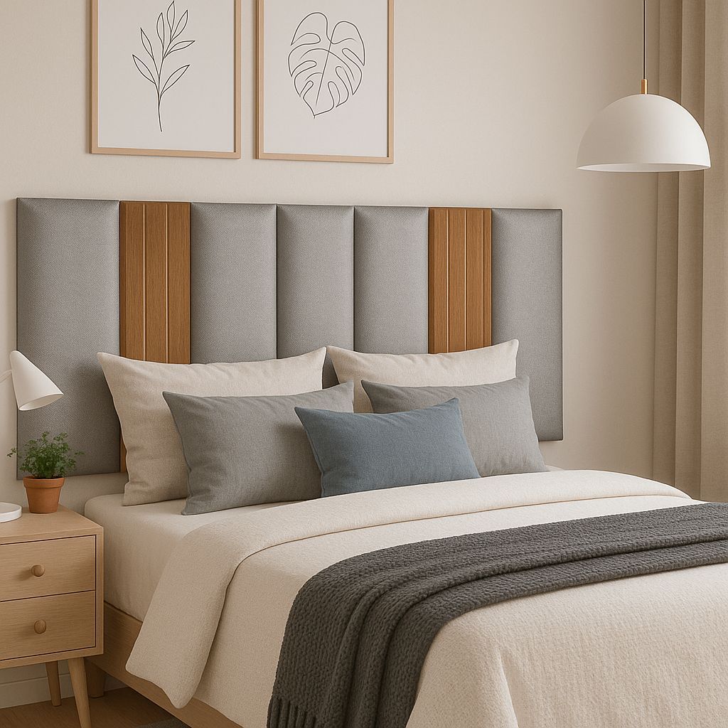 Kit Até 12 Peças Cabeceira Modular + Painel Ripado MDF para Cama Box ...