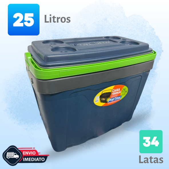 CAIXA TÉRMICA 25 LITROS COOLER POP STAR - 34 LATAS TAMPA PORTA