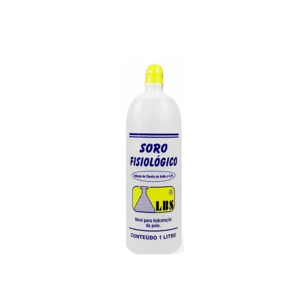soro fisiológico 1 litro LBS - para lente de contato e inalação ...