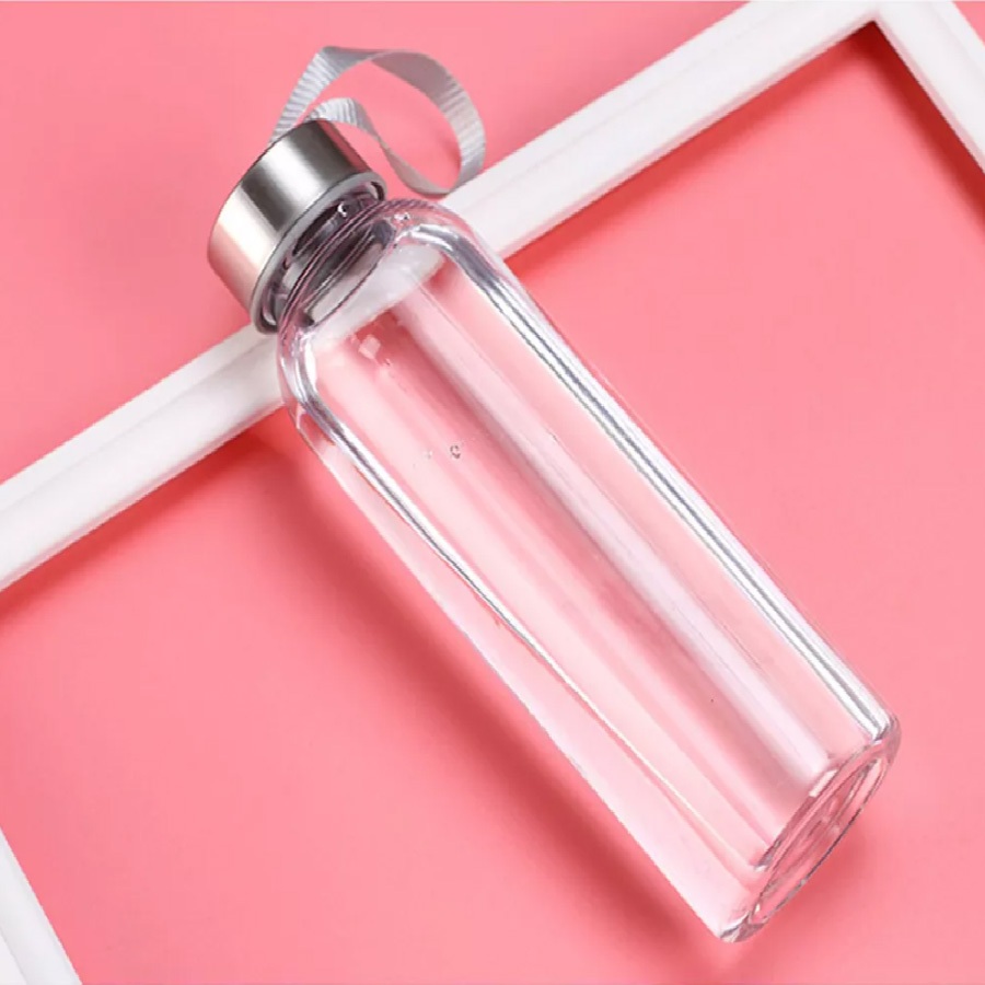 3 Garrafas de Água Portátil 500ml Vidro Transparente Leve,Compacta e ...