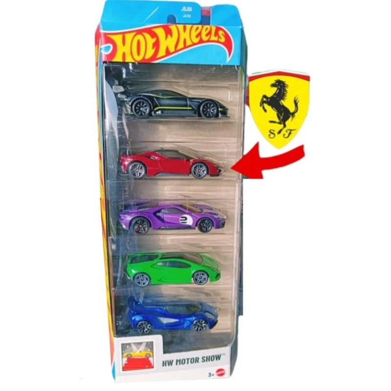 Hot Wheels FIVE PACK com 5 carros Exclusivo Ferrari SF90 Stradale