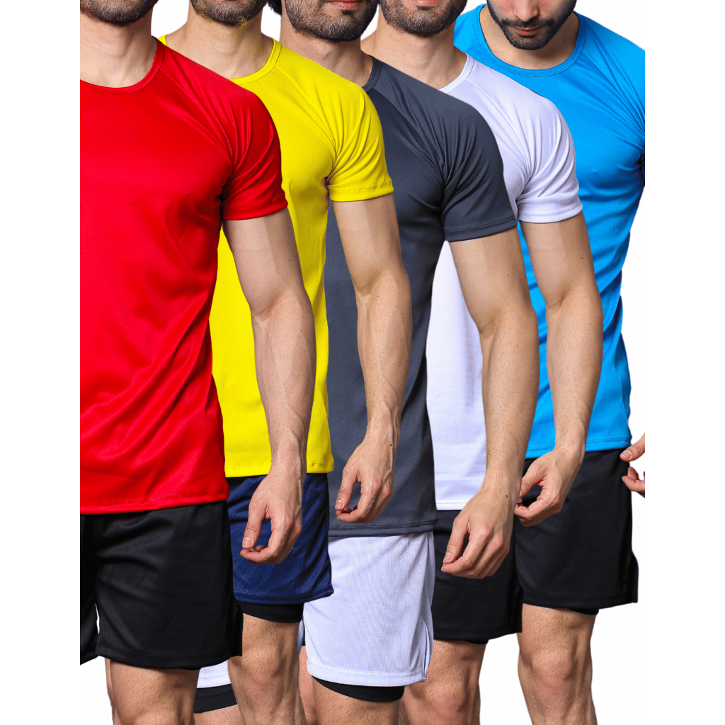 Kit 5 Camisetas Dry Fit Masculina - Casual - Treino - Academia - Esportes - Exercícios - Corrida