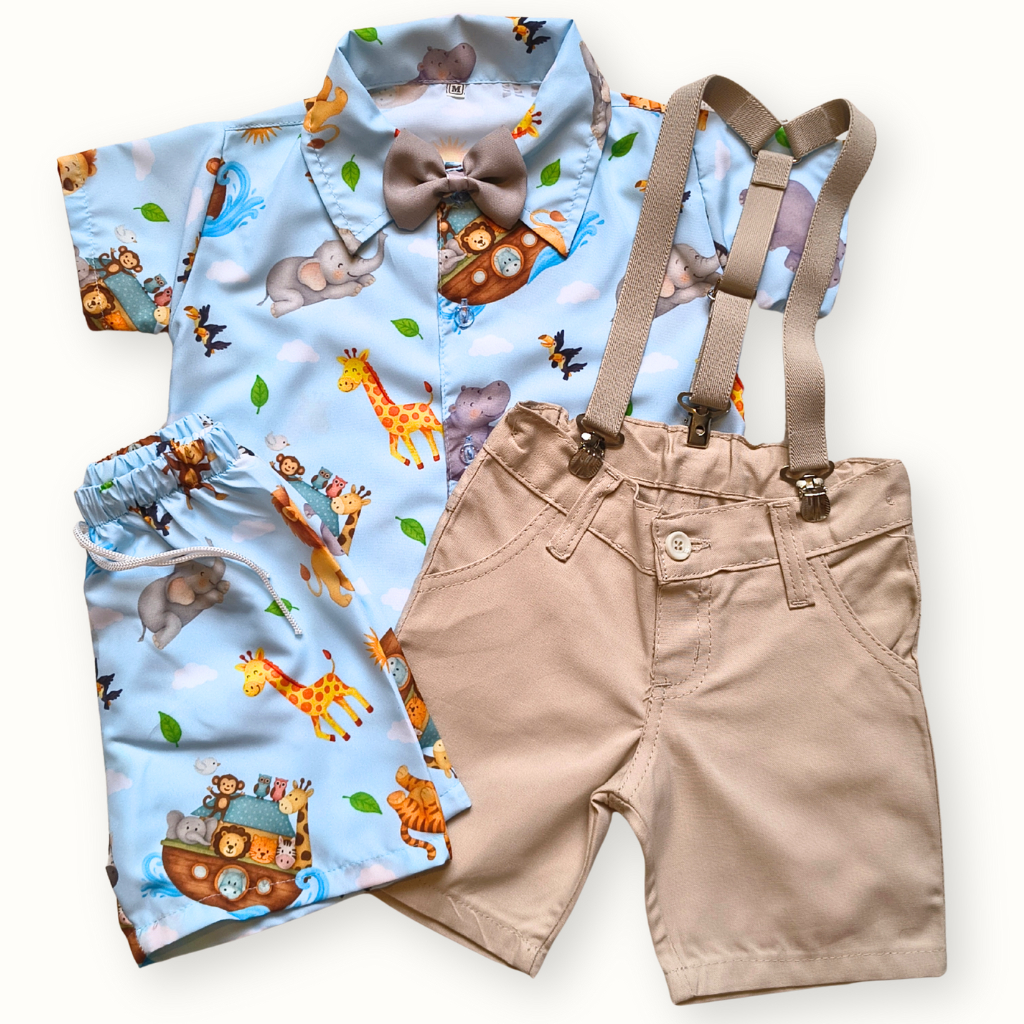 Arca de Noé Conjunto e Mauricinho Temático Infantil Luxo Look Festa ...