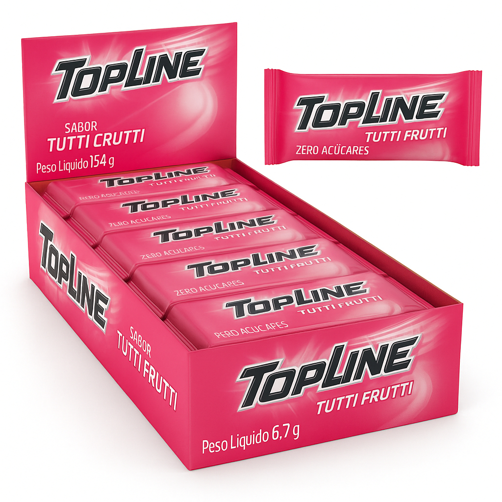 Chiclete Topline zero Açúcar com 20 und 6,7g | Shopee Brasil