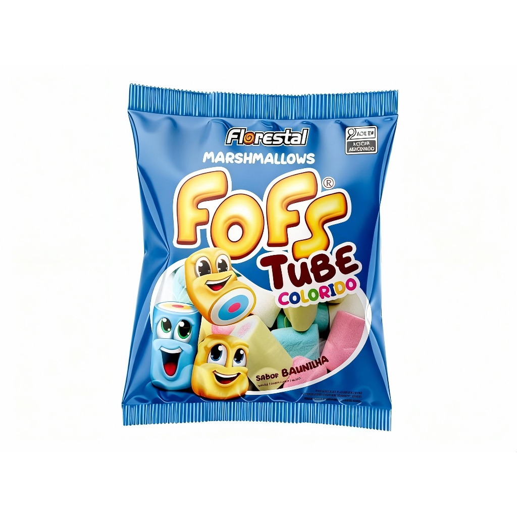 Marshmallow Fofs Tube Colorido 220g – 44 Unidades Sabor Baunilha ...
