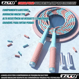 Jump Rope Freestyle Corda Pular Segmentada Ajustável, Equipamento de Exercício Casa para Treino Cardio e Fitness Diário