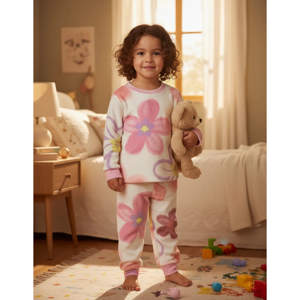 Pijama Infantil Calça E Blusa Inverno Plush Fleece Quentinho Manga Longa Vários Tamanhos em Oferta na Shopee