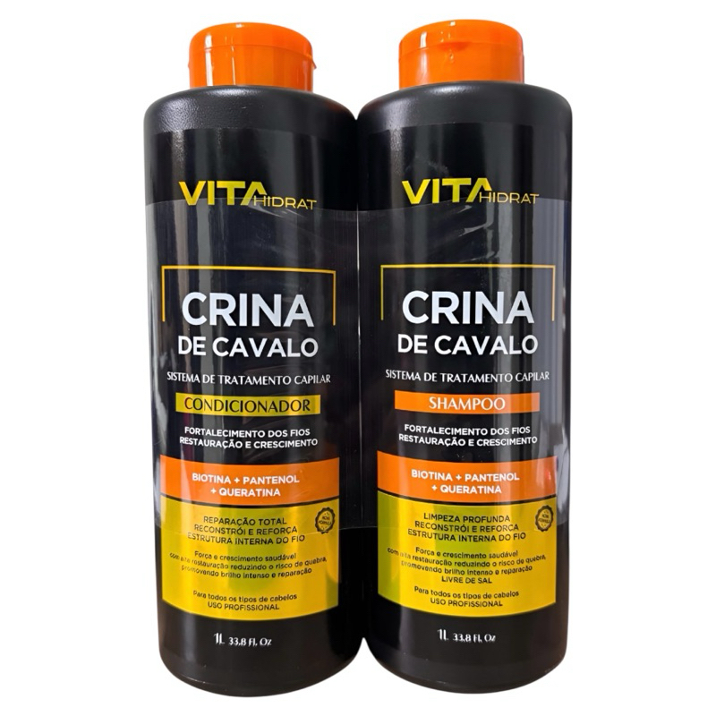 Cresce Cabelo Crina de Cavalo Kit Shampoo e Condicionador Tratamento ...