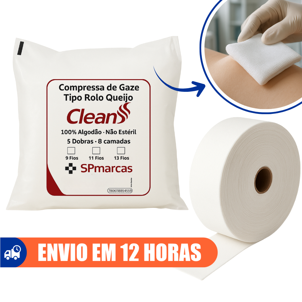 Compressa De Gaze em Rolo Tipo Queijo 45cmx50m Marca Clean | Shopee Brasil