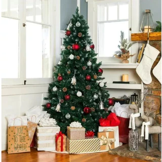 Árvore de Natal Verde Pinheiro Luxo Cheia Decoração Festa