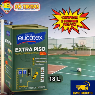 Tinta para Piso Eucatex Extra Piso 18L, Lavável, Ideal para Piso Externo e Muros