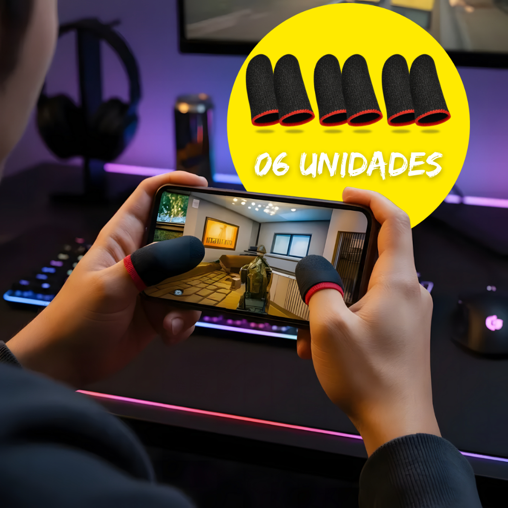 Luvinha de Dedo Gamer Anti-suor para jogar Free fire Luva com alta ...