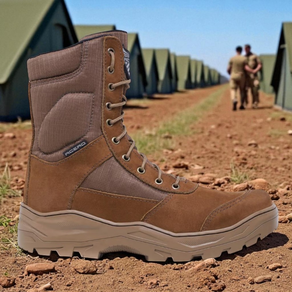 Coturno Militar Acero Nobuck Resistente Selva Coyote sem Zíper