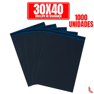 Kit Até 500 Envelopes de Segurança Plástico Preto Aba Adesiva 30x40cm