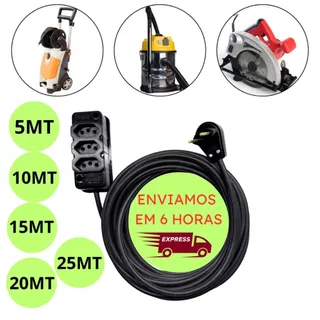 Extensão 20A Cabo PP 2x2.5mm 10A Para Ferramentas de Grande Potencia Cabo Para Uso Industrial