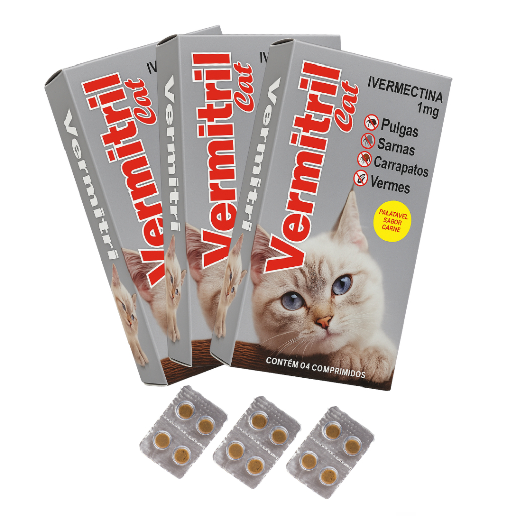 Remédio Anti Pulgas Gato – 12 comprimidos palatáveis de carne - Elimina ...