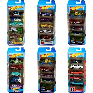 Pacote 5 Carros Sortidos, Hot Wheels, Mattel, Multicor - não é possível escolher as cores