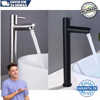Torneira De Aço Inoxidavel Alto Qualidade Para Lavatorio De Banheiro preto/prata