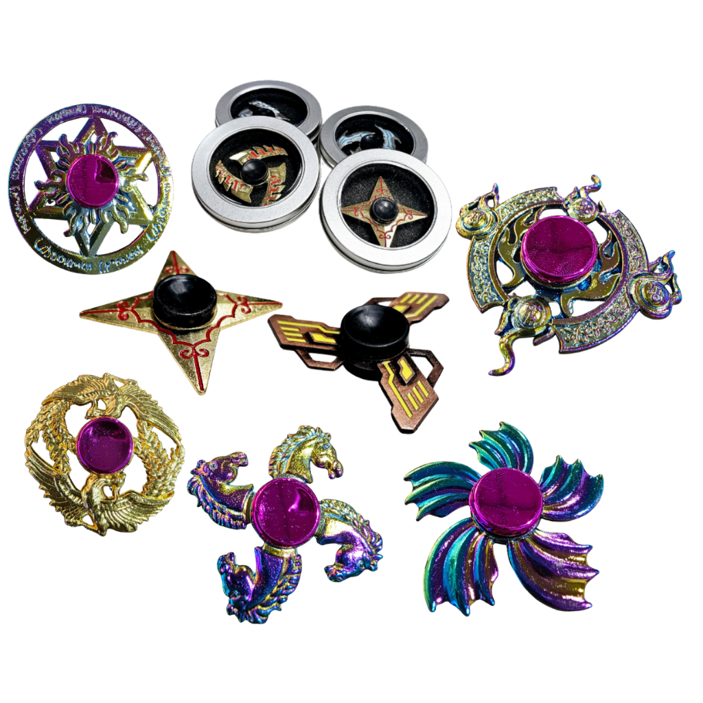 Kit 2 Spinner De Metal Premium Fidget Hand Anti Stresse Brinde Festa