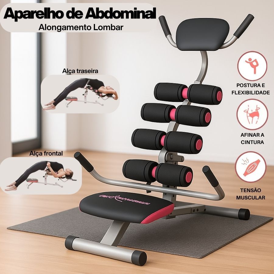 Aparelho de Abdominal Alongamento Lombar Perder Barriga Academia em ...