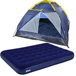 Barraca Camping até 4 Pessoas Porta Dupla com Colchão Inflável Casal em Oferta na Shopee