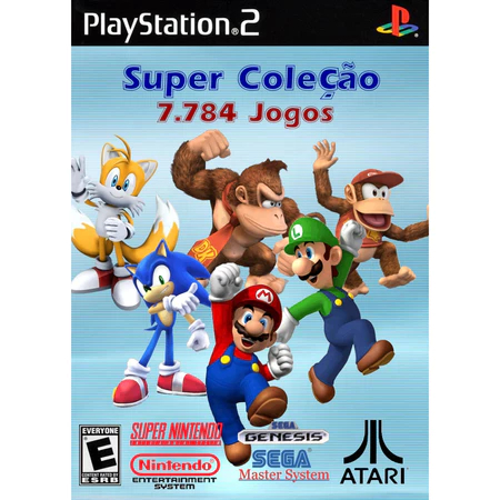 PS2 DVD super coleção de jogos antigos snes, nes, master system