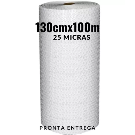 Bobina de plástico bolha 1,30 m x 100 metros 