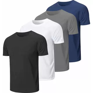 Kit 4 Camisetas Premium 100% Poliéster – Básicas Casuais | Não Amassa, Não Pega Bolinha | Rápido Envio slim e plus size