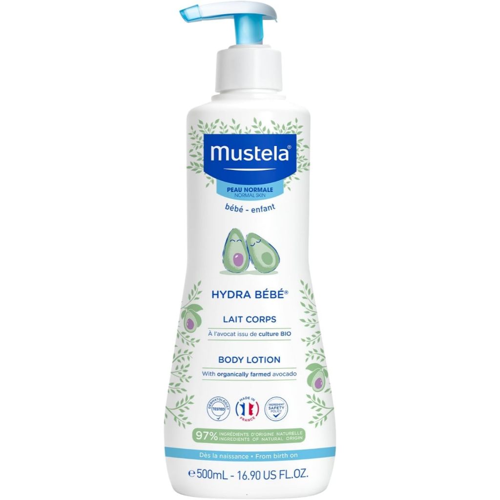 Mustela Hidratante Infantil 500 Ml Rosto E Corpo Bebê Azul Grande Hydra ...