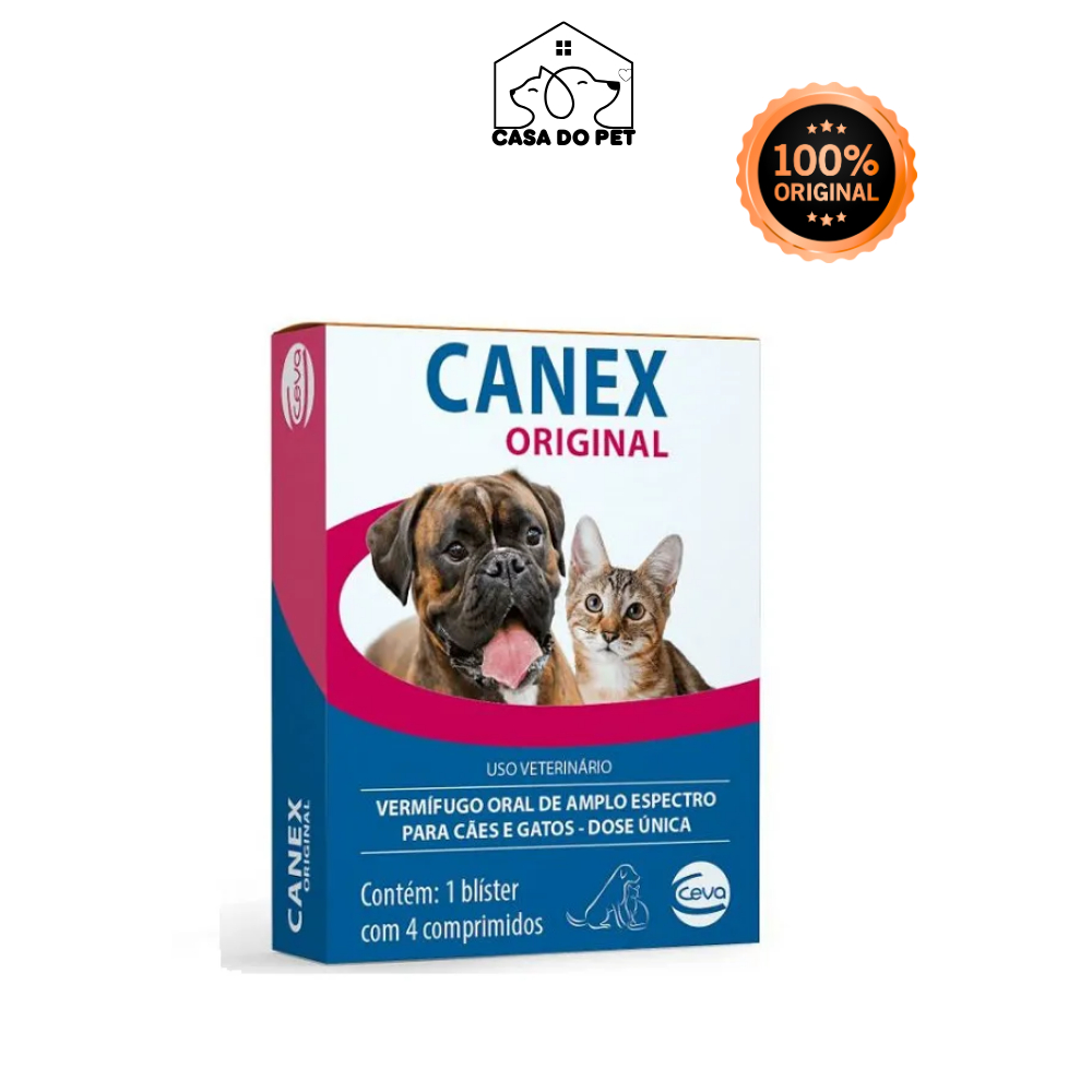 Canex Vermífugo Oral para Cães - Caixa com 4 Comprimidos | Elimina ...