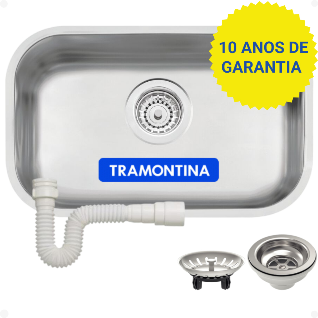 Cuba Pia Bojo Cozinha Tramontina Número 1 Lavínia 47x30x17 Inox Fosco ...