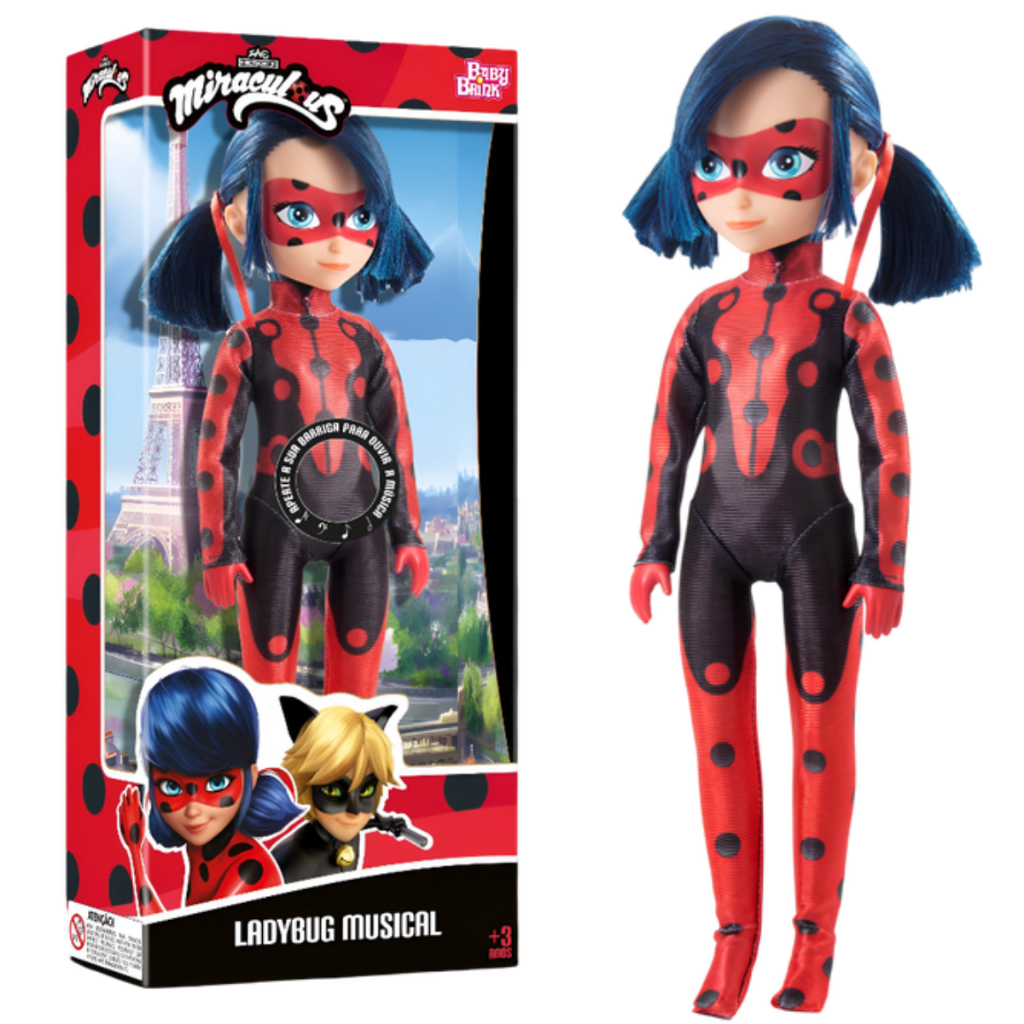 MEP LADYBUG Miraculous Original Musical 45cml Boneca Articulada Em ...