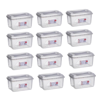 Kit Potes Plásticos 3 Litros Transparentes Com Tampa De Trava Resistente  Caixas Organizadoras em Oferta na Shopee