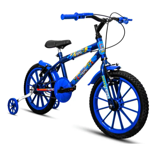 Bicicleta Aro 16 Infantil Menino V-Brake com Rodinha de