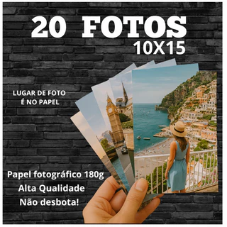 KIT IMPRESSÃO DE FOTOS 10X15 - 20 FOTOS - ESCOLHA SUAS FOTOS - ENVIO RÁPIDO IMPRESSAO ALTA QUALIDADE