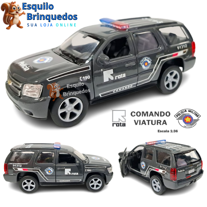 Miniatura Carro de Polícia Viatura Rota Polícia Militar Estilo Blazer 1 ...