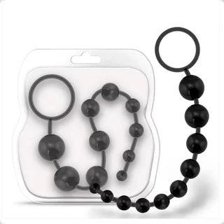Plug Anal Bolinhas Silicone - Preto, mais brinde.