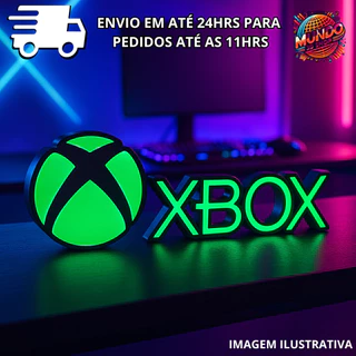 Letreiro Xbox 3D Decorativo Gamer – Placa Geek para Setup | 20cm | 3 Cores Incríveis