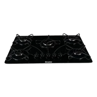 Fogão Cooktop Com Alimentação Gás - Braslar 5 Bocas Cor Preto - 5 Queimadores em Oferta na Shopee