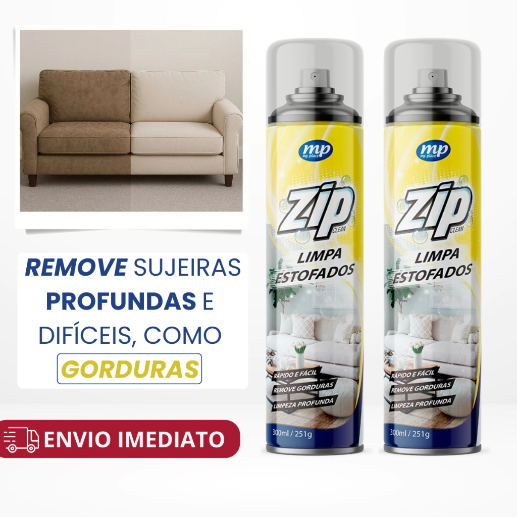Kit 3 Spray Limpa Estofados 300ml Zip Clean – Limpeza a Seco Imediata e ...
