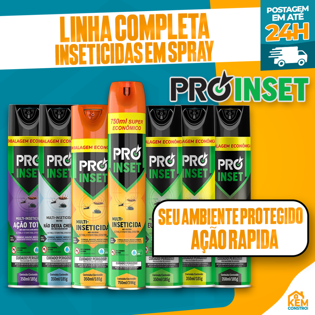 Inseticida Spray Proinset Multi-Inseticida Linha Completa | Shopee Brasil