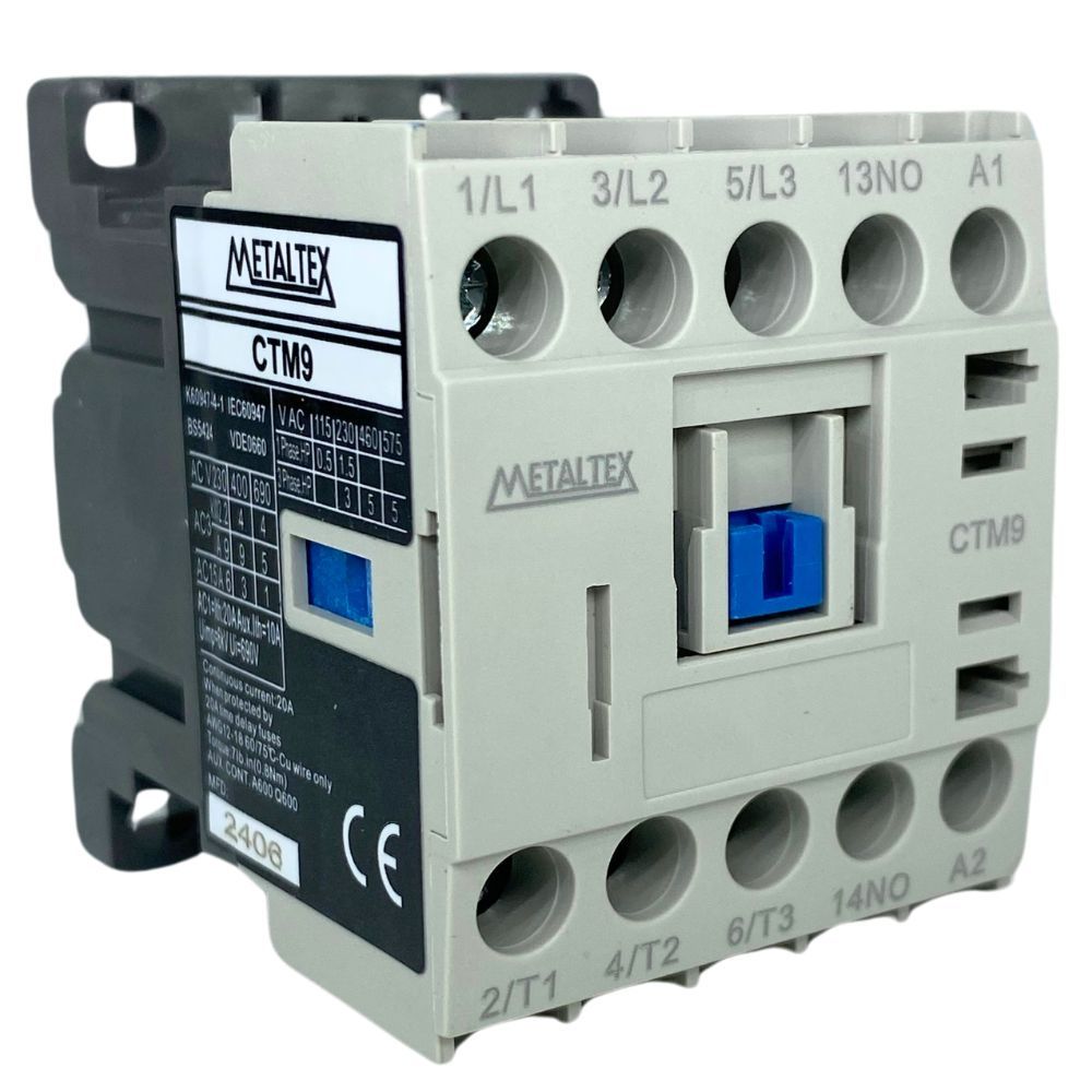 Mini Contatora Tripolar 9a 24vca 1na Ctm9-b5-310 Metaltex | Shopee Brasil