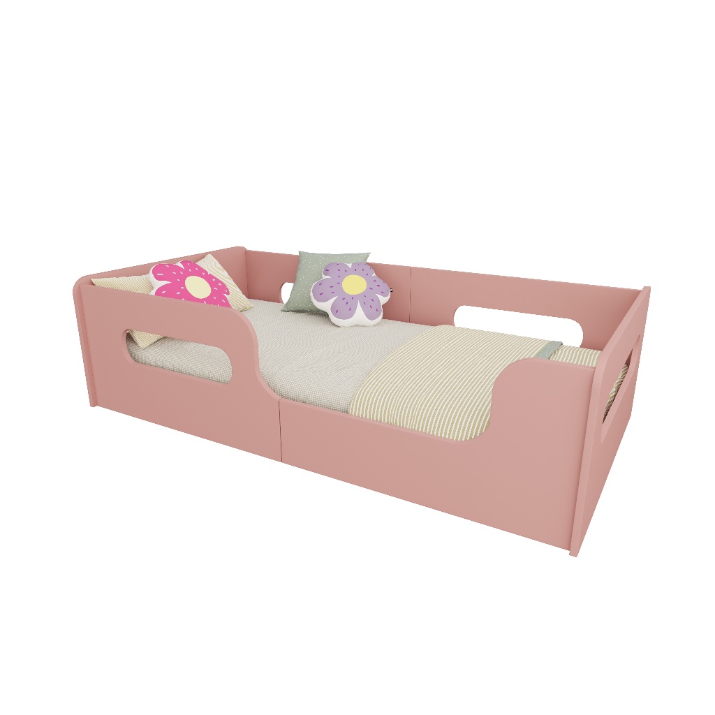 Cama Infantil Montessoriana Grade Proteção Valentina Caminha Cercado ...