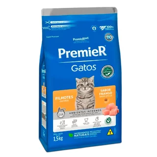 Ração Premier Ambientes Internos Gatos Filhotes Frango 1,5kg em Oferta na Shopee