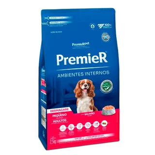 Ração Premier Ambientes Internos Dermacare Cães Adultos Raças Pequenas Salmão 2,5kg em Oferta na Shopee